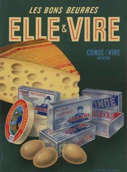  Title: Elle & Vire cheese and butter | French , Date: 1953 , Size: 12.25
