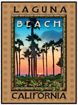 Laguna Beach Montage Park (S).   Artist:  Bill Atkins.   This is the small size version of the poster printed on a 17" x 22" fine acid free high quality watercolor paper.<br><br>Original fine art poster design created by Bill Atkins for the city of Lagu